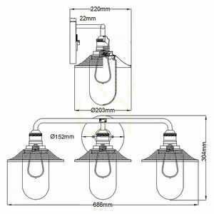 Rigby-Wandleuchte – 3-flammig – poliertes Chrom – Quintiesse small 8