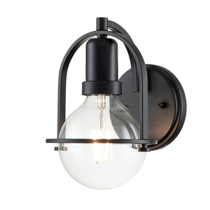 Somerset Wandleuchte - 1 Lichtquelle - Klarglas - Schwarz Quintiesse small 0