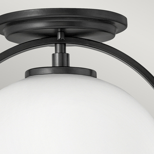 Somerset Plafond - 1 Leuchtmittel - Opalglas - Schwarz Quintiesse small 1