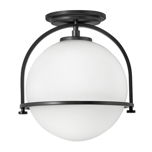 Prüfen Somerset Plafond - 1 Leuchtmittel - Opalglas - Schwarz Quintiesse