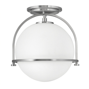 Somerset plafond - 1 Lichtquelle - Opalglas - Gebürstetes Nickel Quintiesse small 0