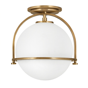 Somerset plafond - 1 Lichtquelle - Opalglas - Altmessing Quintiesse small 0