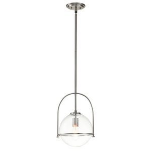 Somerset Pendelleuchte - 1 Lichtquelle - Klarglas - Gebürstetes Nickel Quintiesse small 0
