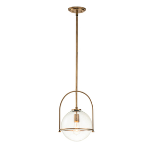 Somerset Pendelleuchte - 1 Lichtquelle - Klarglas - Altmessing Quintiesse small 0