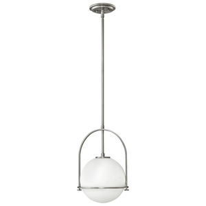 Somerset Pendelleuchte - 1 Lichtquelle - Opalglas - Gebürstetes Nickel Quintiesse small 0
