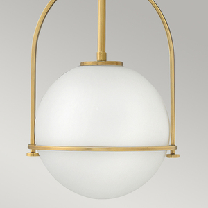 Somerset Pendelleuchte - 1 Lichtquelle - Opalglas - Altmessing Quintiesse small 3