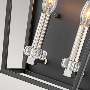 Stinson Wandleuchte - 2 Lichtquellen - Schwarz/Nickel poliert Quintiesse small 3