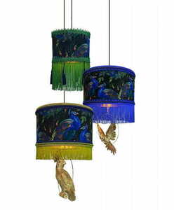 Las Plumas ATHELO Pendelleuchte – Set mit 3 Velourschirmchen small 0