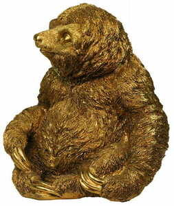Las Plumas BRUNO LPBU01 Faultierfigur aus Harz, goldfarben, 30 cm small 1