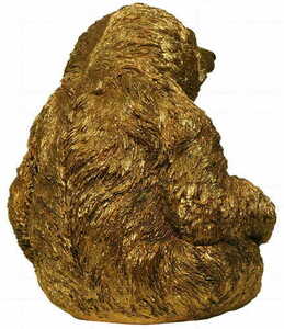 Las Plumas BRUNO LPBU01 Faultierfigur aus Harz, goldfarben, 30 cm small 5