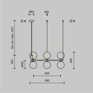 Pendelleuchte Maytoni Ring MOD013PL-06BS1 Ø58 cm, 6×G9, Messing small 9