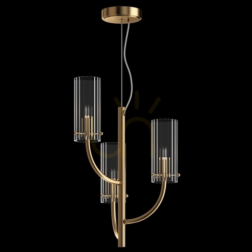 Prüfen Maytoni ARCO Pendelleuchte MOD223PL-03BS Messing, 3 × G9, geriffeltes Glas, Ø 35 cm