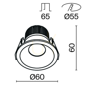 ZOOM-Einbauleuchte DL034-01-06W3K-B IP65 Maytoni small 9
