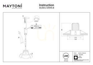 ZOOM-Einbauleuchte DL034-L12W4K-B IP65 Maytoni small 6