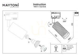 FOCUS DESIGN TR011-1-GU10-B Stromschienenstrahler Maytoni small 8