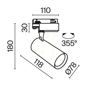 VUORO TR029-3-10W3K-S-B Stromschienenstrahler Maytoni small 9