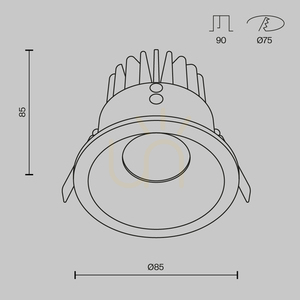 ZOOM-Einbauleuchte DL034-L12W4K-W IP65 Maytoni small 7