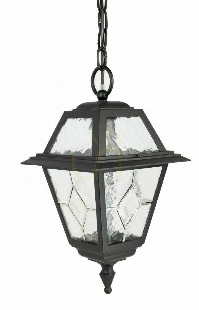 Außen-Pendelleuchte SU-MA K 1018/1/N schwarz Patina Aluminium Glas 72 cm