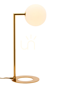 Tischleuchte Jupiter FEME 1933 goldfarben mit weißem Glas G9 14 W small 1