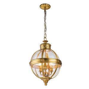 Adams 3 Light Pendelleuchte - Gebürstetes Messing Elstead small 0