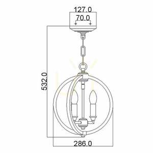 Pendelleuchte Corinne klein – 3-flammig – Messing poliert Elstead small 7