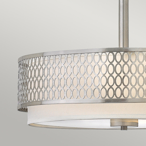 Pendelleuchte / Semi-Flush-Deckenleuchte Jules - 3 Lichtquellen - Nickel gebürstet Elstead small 2