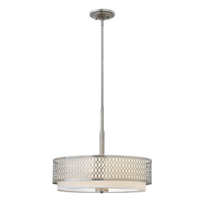 Pendelleuchte / Semi-Flush-Deckenleuchte Jules - 3 Lichtquellen - Nickel gebürstet Elstead small 0
