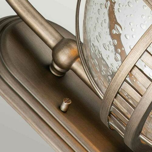 Prüfen Halleron Außen-Wandlaterne - 2 Lichtquellen - Polierte Bronze Elstead