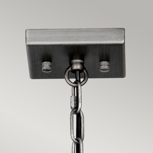 Louvre Pendelleuchte, 4-flammig - Gunmetal, Glaslamellen Elstead small 4