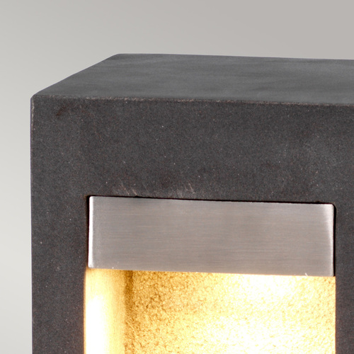 Prüfen Parkstone LED-Pollerleuchte Medium 40 cm, Basalt und Edelstahl, Elstead