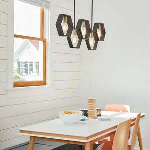 Bismarck Pendelleuchte linear - 5 Lichtquellen - Schwarz Earth Black Elstead small 4