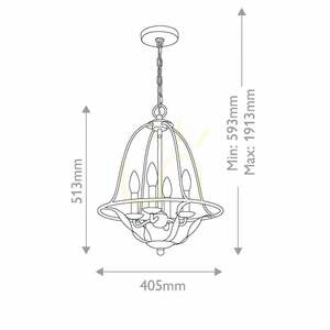 Pendelleuchte Bradbury - 4 Lichtquellen - Aschgrau Elstead small 5