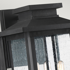 Wandlaterne Wakefield groß 3xE14 IP44 – Earth Black, Klarglas mit Luftblasen – Quoizel / Elstead small 1