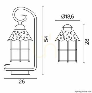 Außenstehleuchte SU-MA Toledo K 4011/1/R schwarz patina Aluminium Glas 54 cm small 2