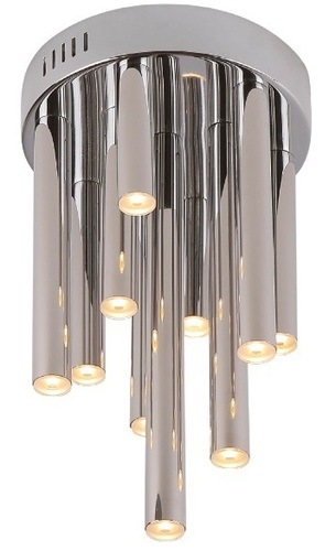 Prüfen Plafond Max Light Organic C0117D Chrom 10-flammig LED 34 cm