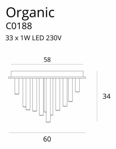 Prüfen Plafond Max Light Organic C0188D Gold LED 60 cm