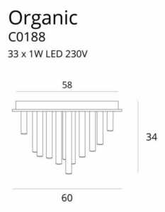 Plafond Max Light Organic C0188D Gold LED 60 cm small 1