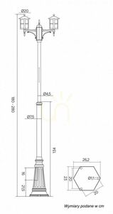 Gartenlaterne SU-MA 2-flammig schwarz Patina verstellbar 180-280 cm OGMWN 2 TD small 5