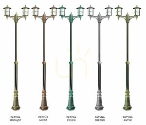 Gartenlaterne SU-MA 2-flammig schwarz Patina verstellbar 180-280 cm OGMWN 2 TD small 6