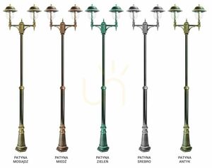 Gartenlaterne SU-MA Prince 2-flammig schwarz patina 195-295 cm OGMWN 2 O small 5