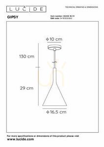 Pendelleuchte Lucide GIPSY weiß Gips E27 16,5 cm 35406/16/31 small 3