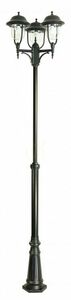 Gartenlaterne SU-MA Prince 3-flammig schwarz patina 195-295 cm OGMWN 3 O small 0