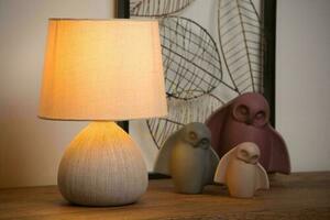 Tischleuchte Lucide RAMZI Beige Keramik Baumwolle Japandi 47506/81/38 small 4