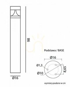 Wegeleuchte SU-MA BRL-980 LED 23W IP65 98 cm Dunkelasche small 4