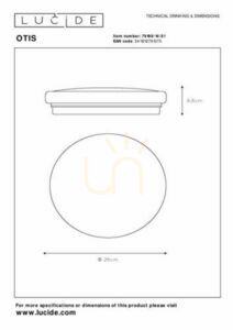 Plafonnier Lucide OTIS LED Weiß 26 cm 14W 3000K 79199/14/61 small 5