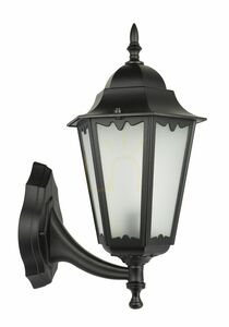 Außenwandleuchte SU-MA Retro schwarz-patina Glas Aluminium E27 K 3012/1/DH g small 0