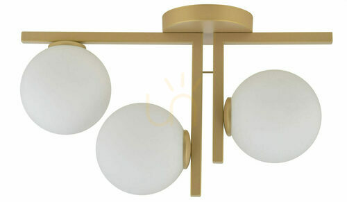 Prüfen Plafond Sigma Andy 3-flammig goldbeige Glas G9 LED 33338