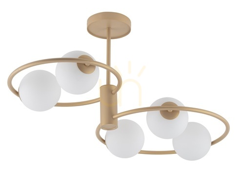 Prüfen Plafond Sigma Aqua 5-flammig goldbeige 33470