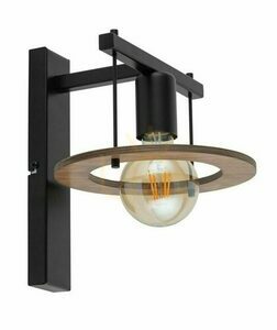 Wandleuchte Sigma Coffee schwarz braun E27 Stahl Sperrholz 32489 small 0