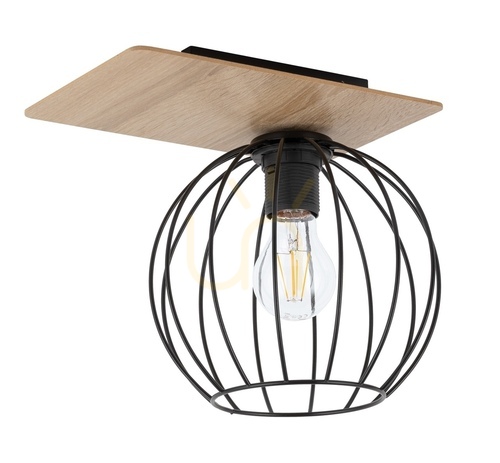 Prüfen Plafond Sigma Cyber 1x E27 Eiche Schwarz 30 cm SKU 32357